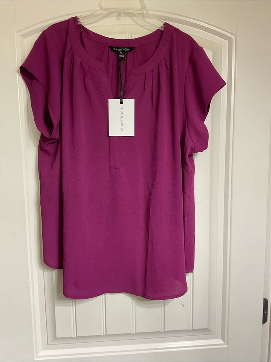 41 Hawthorn Tops - NWT 41 Hawthorn Pleated Yoke Blouse in Magenta Size XXL